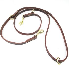 Double-headed Copper Hook Dog Traction Belt Cowhide Convenient Leash Running Rope
