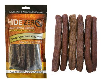 Hide Zero 6 Inch 6 Pack Bully Flavored Rawhide Alternative Chew in Zip Lock Bag