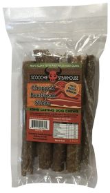 6 Inch 8 Pack Scoochie Steakhouse Chopped Beefsteak Sticks Zip Lock Bag