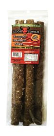 12 Inch 6 Pack Scoochie Steakhouse Chopped Beefsteak Sticks Zip Lock Bag