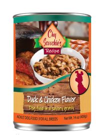 Chef Scoochies Duck & Chicken Dog Food in Gravy 14 Ounce Pop Top Can