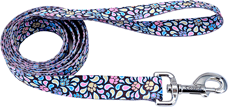 PET ATTIRE Styles Dog Leash 3/8 x 4ft Special Paw Brown