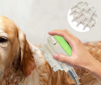 Dog Pet Shower Sprayer Scrubber, 3 Gear in One Pet Bathing & Massaging, Compatible to All Standard Water Tube