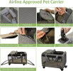Cupets Travel Pet Carrier with Detachable Wheels, Airline Approved Dog Carrier