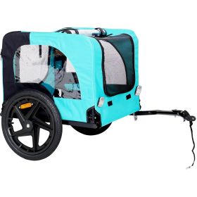 Light Green Foldable Pet Jogging Stroller Dog Carriers Bicycle Trailer