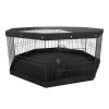 VEVOR Dog Playpen, 8 Panels Foldable Metal Dog Exercise Pen with Top Cover and Bottom Pad, 24" H Pet Fence Puppy Crate Kennel, Indoor Outdoor Dog Pen