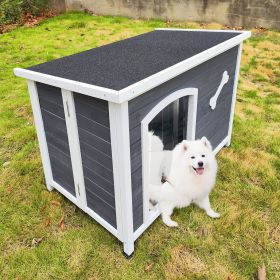 Large Wooden Dog House;  Outdoor Waterproof Dog Cage;  Windproof and Warm Dog Kennel Easy to Assemble