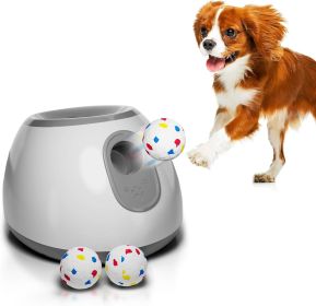 White Automatic Dog Ball Launcher Machine; Automatic Tennis Ball Thrower for Dogs 10.2 x 8.3 x 10.6; ABS Automatic Ball Launcher for Dogs; Pet Ball La