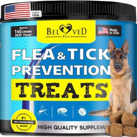 Flea and Tick Prevention Chewable Pills for Dogs Pest Control & Natural Defense Chewables Small Tablets Beef Taste