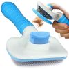 Handle Shedding Dog Hair Brush Grooming Trimmer Comb Self Cleaning Tool