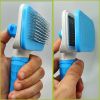 Handle Shedding Dog Hair Brush Grooming Trimmer Comb Self Cleaning Tool