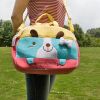 Smile Dog Embroidered Applique Fabric Art Duffle Bag / Shoulder Bag / Travel Bag (12.2*9.1*4)
