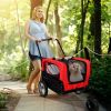 2-in-1 Pet Bike Trailer And Stroller with Canopy, Bicycle Cargo Wagon Trailer