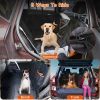 Dog Car Seat Cover Waterproof Scratchproof Pet Car Rear Protector Mat Pet Back Seat Hammock with 2 Door Slide Straps for Car Truck SUV