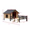 Outdoor Large Wooden Cabin House Style Wooden Dog Kennel with Porch