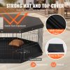 VEVOR Dog Playpen, 8 Panels Foldable Metal Dog Exercise Pen with Top Cover and Bottom Pad, 24" H Pet Fence Puppy Crate Kennel, Indoor Outdoor Dog Pen