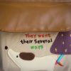 [Walking Dog] Embroidered Applique Kids Fanny Waist Pack / Travel Lumbar Pack (7.8*5.5*1.5)