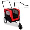 2-in-1 Pet Bike Trailer And Stroller with Canopy, Bicycle Cargo Wagon Trailer