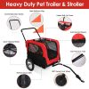 2-in-1 Pet Bike Trailer And Stroller with Canopy, Bicycle Cargo Wagon Trailer