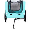 Light Green Foldable Pet Jogging Stroller Dog Carriers Bicycle Trailer