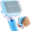 Handle Shedding Dog Hair Brush Grooming Trimmer Comb Self Cleaning Tool