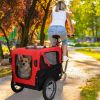 2-in-1 Pet Bike Trailer And Stroller with Canopy, Bicycle Cargo Wagon Trailer