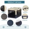 Dog Crates for Dogs, Adjustable Fabric Cover by Spiral Iron Pipe, Strengthen Sewing Dog Travel Crate 3 Door Design