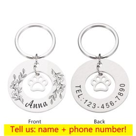 Personalized Pet Tag Medal Customized  Dog Collar (Color: Silver)