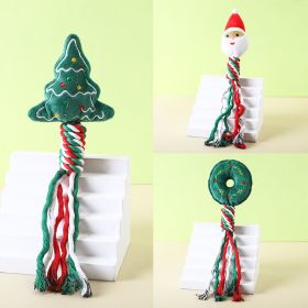 3pcs Christmas Cotton Rope Pet Plush Toy Molar Bite Cartoon Self Hi Dog Toy Supplies (Option: Christmas tree)