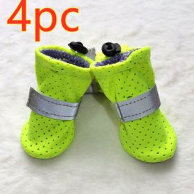 Dog Breathable Wear-resistant And Non-slip Soft Sole Shoes (Option: Fluorescent Green-NO3)