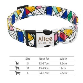 Adjustable Nylon Dog Collar Personalized Dogs ID (Option: 217JH-S)