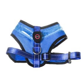 Pet Supplies LED Luminous Dog Chest Strap Rechargeable Mesh Luminous Harness (Option: Blue-S)