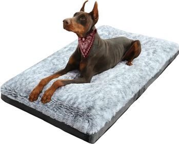 Kennel  Dogs The Shaggy Bed Dog Cage Cushion Warm (Option: Gradient Gray-XS)