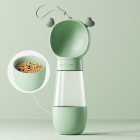 Portable Dog Water Bottle,2 In 1 Dog Water Bottle Dispenser With Food Container,Leak Proof Dog Travel Water Bottle For Walking (Color: green, size: Water and food)