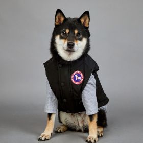 Large Dog Winter Warm Pet Vest (Color: black, size: L)