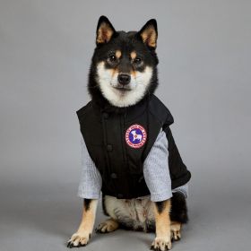 Large Dog Winter Warm Vest (Color: black, size: L)