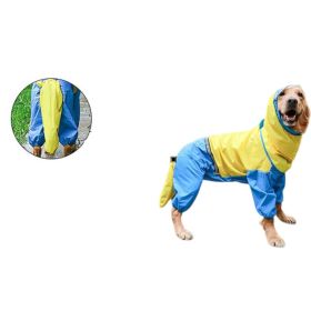 Four-Legged Waterproof All-Inclusive Raincoat for Pets (size: BLUEYELLOW-3XL)