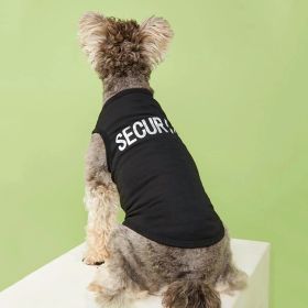 Pet Tank Top; "Security" Dog Vest; For Small & Medium Dogs (Color: Black Color, size: M)