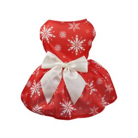 Christmas Pet Clothing Vest Skirt Christmas Print Matching Pet Dog Clothing For Small & Medium Dogs (Color: Red, size: XL)