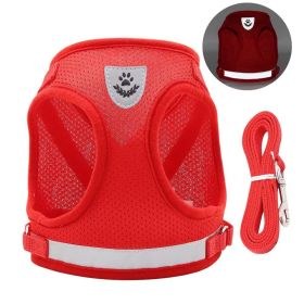 No Pull Harness For Dog; Step-in Puppy Harness For Small Medium Dogs; Reflective Strip (Color: Red, size: L)