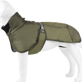 Large Dog Winter Fall Coat Wind-proof Reflective Anxiety Relief Soft Wrap Calming Vest For Travel (Color: Olive, size: 5XL)