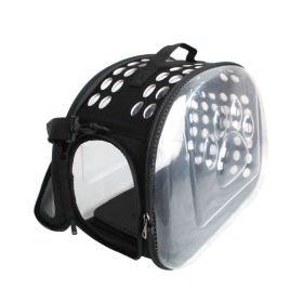 Pet Carrier; Foldable Portable Soft Side; Handbag for pets; Transparent Capsule Pocket Design; Dog Carrier (colour: Large Lake Blue)