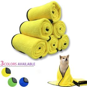 Quick-drying Pet Dog  Towels; Soft Fiber Towels Water-absorbent Bath Towel Cleaning Pet Towel (Color: Blue, size: 140*70cm/55.1*27.6in)