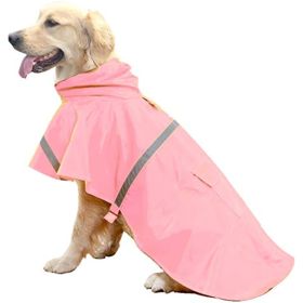 Dog Raincoats for Large Dogs with Reflective Strip Hoodie; Rain Poncho Jacket for Dogs (Color: C3-Lake Blue, size: [S/M])