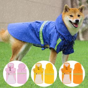 Pet raincoat for large and small dog; PU waterproof big dog raincoat; outdoor reflective dog raincoat (colour: orange, size: 2XL)