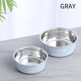 Dog Bowl For Food And Water, Stainless Steel Feeding Bowl, Durable Non-Skid Insulated Heavy Duty With Rubber Bottom For Medium Large Dogs (Color: Gray, size: M)