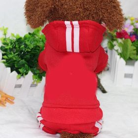 Dog four-legged clothes (Color: Red, size: M)