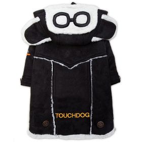 Touchdog 'Tuskegee' Aero-Vintage Designer Dog Coat (Color: black, size: X-Large)