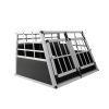 Double Doors Pet Car Transport Cage Aluminium Puppy Travel Crate Box Trapezoidal Kennel Dog