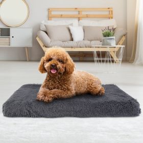 Soft Plush Cushion Cozy Warm Pet Crate Mat Dog Mattress Plush for S M Dogs (size: S)